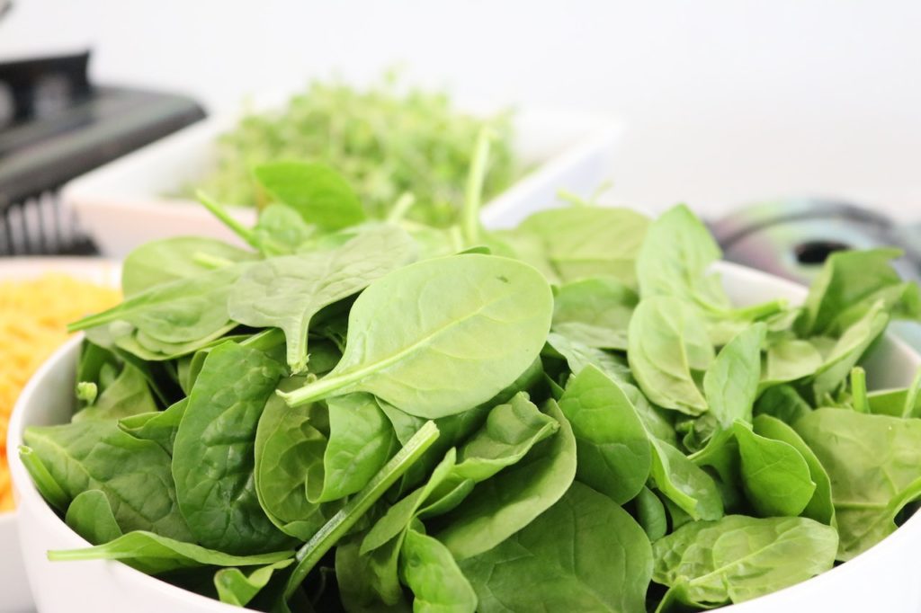 A bowl of baby spinach