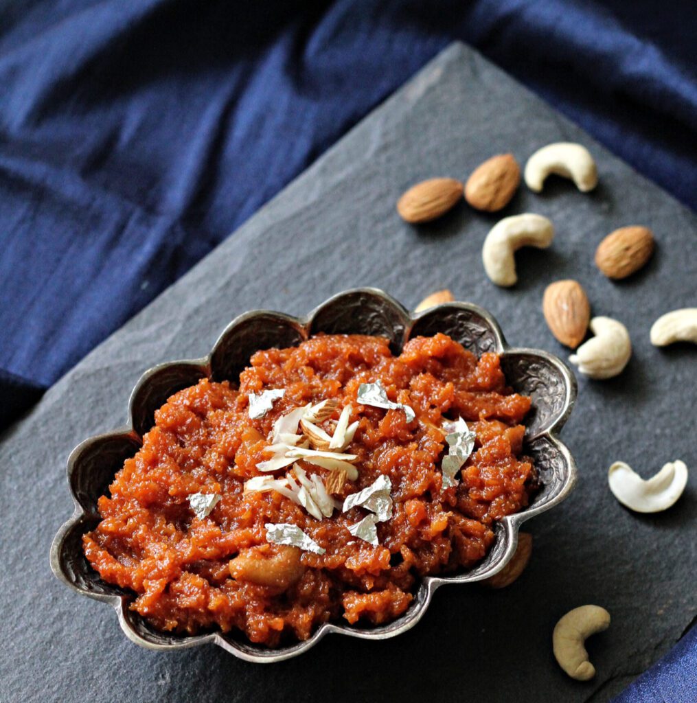 A bowl of healthy carrot halwa recipe