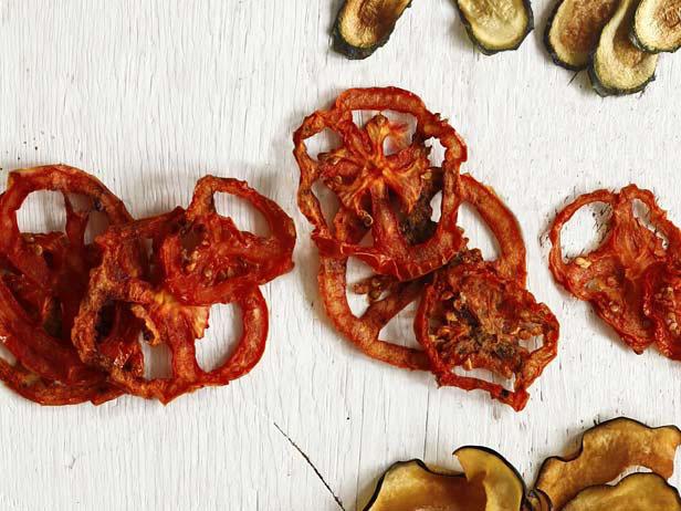 A spread of healthy tomato chips