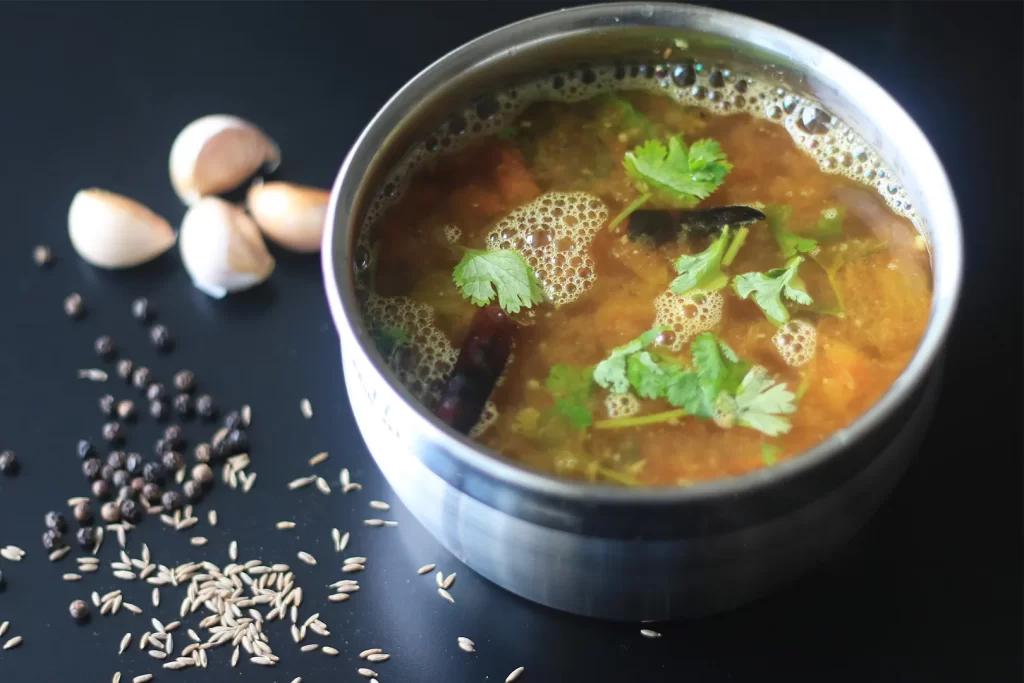 A bowl of tomato rasam