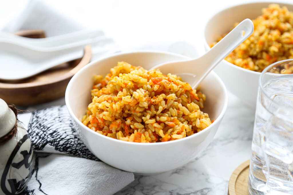 A bowl of healthy carrot rice