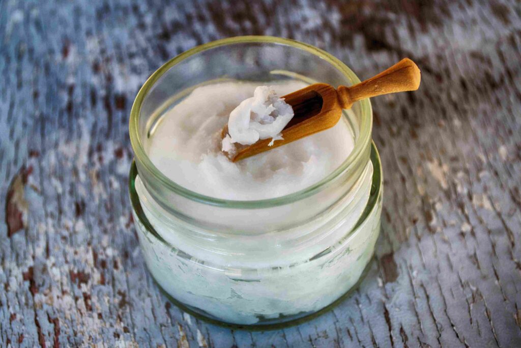 A tub of natural coconut oil