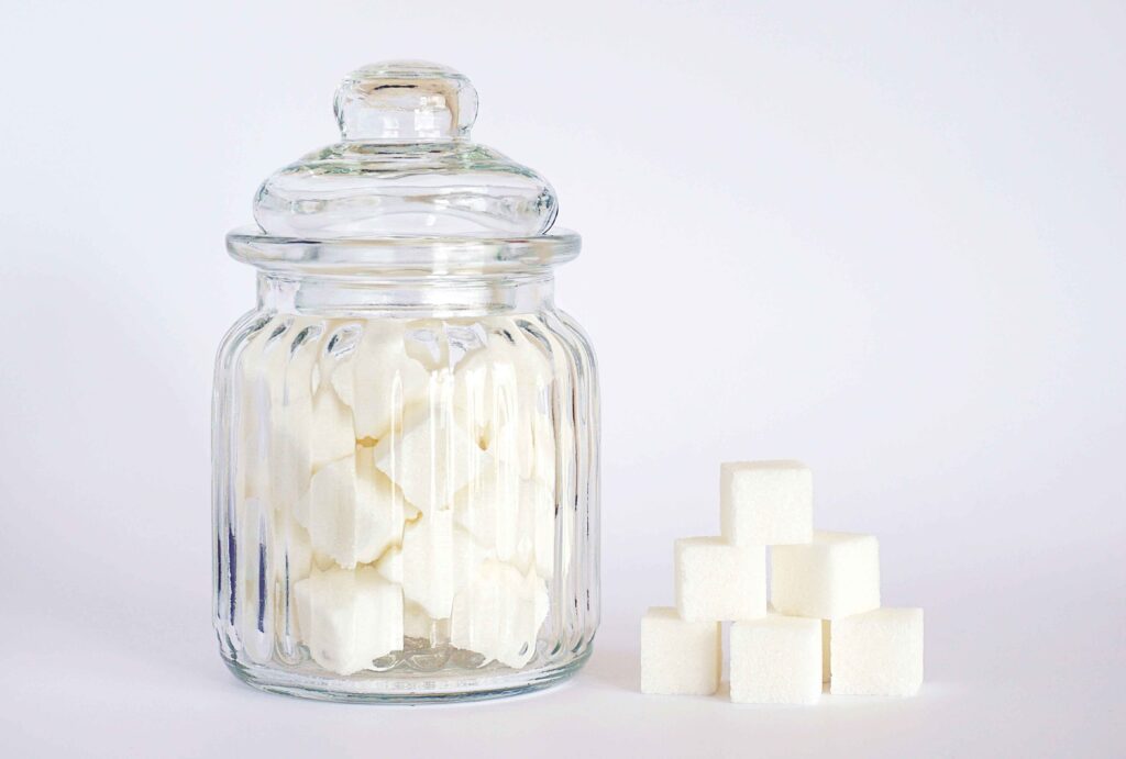 A jar full of Castor sugar